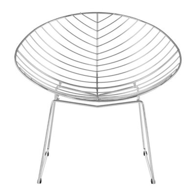 Interiors by Premier District Chrome Metal Wire Rounded Chair