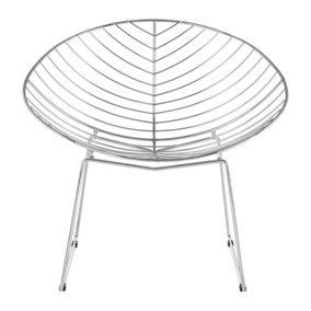 Interiors by Premier District Chrome Metal Wire Rounded Chair