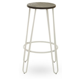 Interiors by Premier District White Finish Metal Frame Bar Stool
