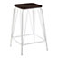 Interiors by Premier District White Metal and Elm Wood Stool