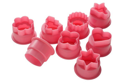 Interiors By Premier Durable 8Pc Pink Plastic Assorted Cutter Set, Simple To Use Biscuit Cutters, Dishwasher Safe Cookie Cutters