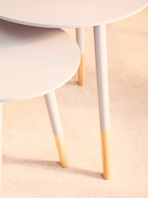 Interiors By Premier Durable And Sturdy Design Set Of Two Grey Round Side Tables, Stylish And Elegant Side Tables, Small Tables