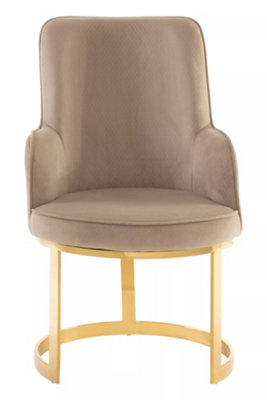 Interiors By Premier Durable Beige Velvet Dining Chair, Versatile Modern Chair For Dinner, Sleek Luxury Chair For Livingroom