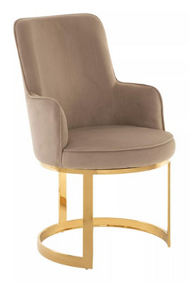 Interiors By Premier Durable Beige Velvet Dining Chair, Versatile Modern Chair For Dinner, Sleek Luxury Chair For Livingroom