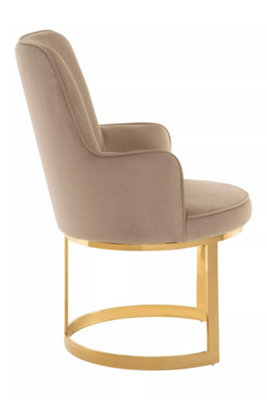 Interiors By Premier Durable Beige Velvet Dining Chair, Versatile Modern Chair For Dinner, Sleek Luxury Chair For Livingroom