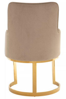 Interiors By Premier Durable Beige Velvet Dining Chair, Versatile Modern Chair For Dinner, Sleek Luxury Chair For Livingroom