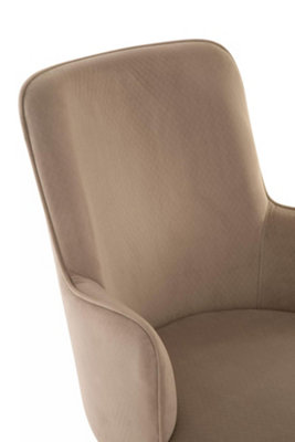 Interiors By Premier Durable Beige Velvet Dining Chair, Versatile Modern Chair For Dinner, Sleek Luxury Chair For Livingroom