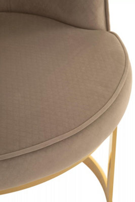 Interiors By Premier Durable Beige Velvet Dining Chair, Versatile Modern Chair For Dinner, Sleek Luxury Chair For Livingroom