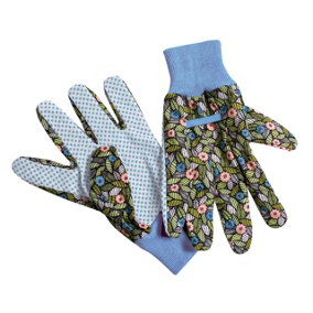 Interiors by Premier Durable Finchwood Gardening Gloves, Cotton Garden Gloves, Long Lasting PU Coating Gloves, Floral Yard Gloves