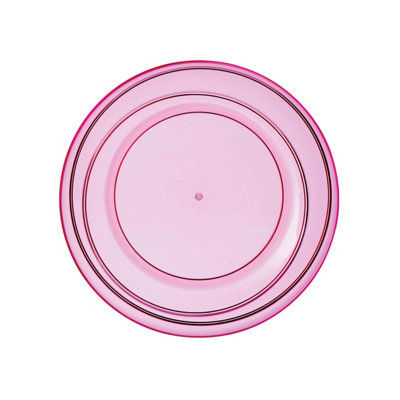 Interiors by Premier Durable Pink Plastic Small Summer Plate, Easy to Maintain Plastic Serving Plate, Lightweight Plastic Plate