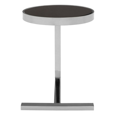 Interiors By Premier Durable Silver Side Table With T Base, Luxurious ...