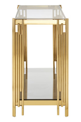 Interiors by Premier Easily Maintained Linear Design Console Table, Durable Hallway Table, Glamorous Modern Console Table