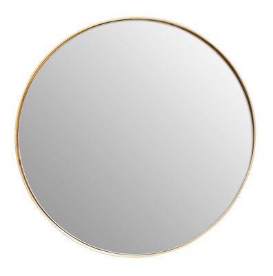 Interiors by Premier Easy To Install Medium Gold Finish Wall Mirror, Timeless Circular Shaped Mirror, Versatile Antique Mirror