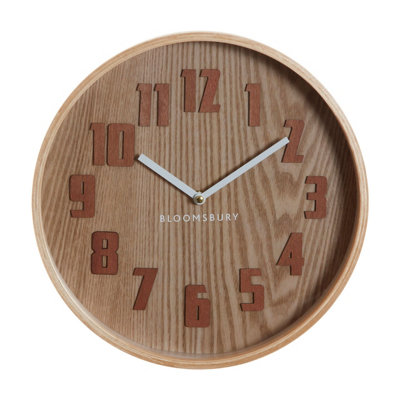 Interiors By Premier Easy To Read Brown Grain Small Wall Clock, Retro Design Clock For Indoor, Versatile Functional Outdoor Clock