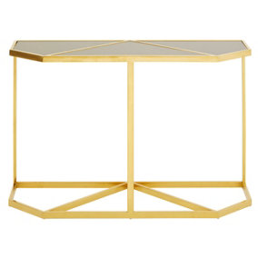 Interiors by Premier Elegant Design Black Tempered Glass Console Table, Sturdy Hallway Table, Durable Modern Console Table