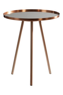 Interiors by Premier Elegant Design Copper Finish Side Table, Versatile Use Sidetable By Couch, Easily Maintained Corner Table