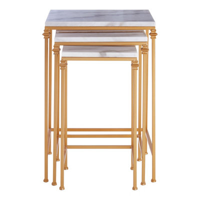 Interiors By Premier Elegant Design Set Of 3 Square Side Tables, Stylish Side Tables For Livingroom, Functional Bedside Table