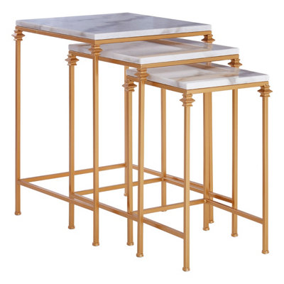Interiors By Premier Elegant Design Set Of 3 Square Side Tables, Stylish Side Tables For Livingroom, Functional Bedside Table