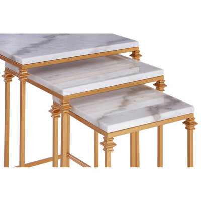 Interiors By Premier Elegant Design Set Of 3 Square Side Tables, Stylish Side Tables For Livingroom, Functional Bedside Table