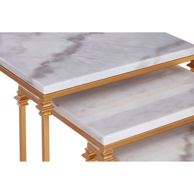 Interiors By Premier Elegant Design Set Of 3 Square Side Tables, Stylish Side Tables For Livingroom, Functional Bedside Table