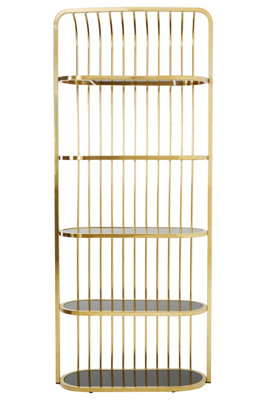 Interiors by Premier Elegant Gold Finish Cage Design Bookshelf ...