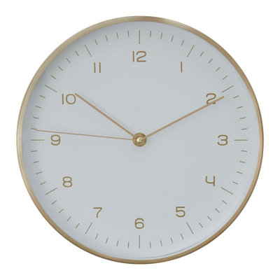 Interiors By Premier Elegant Gold White Finish Wall Clock, Functional And Stylish Indoor Clock, Versatile Wall Clock For Outdoor