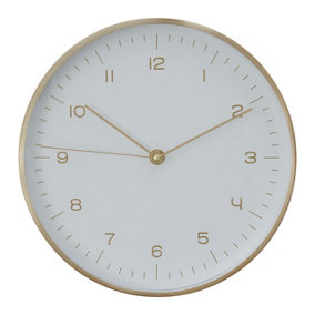 Interiors By Premier Elegant Gold White Finish Wall Clock, Functional And Stylish Indoor Clock, Versatile Wall Clock For Outdoor