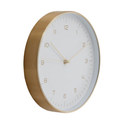 Interiors By Premier Elegant Gold White Finish Wall Clock, Functional And Stylish Indoor Clock, Versatile Wall Clock For Outdoor