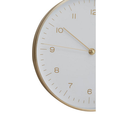 Interiors By Premier Elegant Gold White Finish Wall Clock, Functional And Stylish Indoor Clock, Versatile Wall Clock For Outdoor