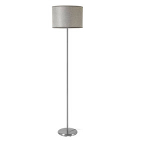 Interiors By Premier Elegant Grey Waffle Effect Shade Floor Lamp, Sturdy And Sleek Bedroom Lamp, Versatile Livingroom Lamp