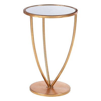 Interiors By Premier Elegant Mirror Top And Gold Frame Side Table, Sturdy Side Table By Couch, Versatile Small Lounge Table