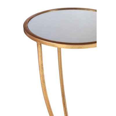 Interiors By Premier Elegant Mirror Top And Gold Frame Side Table, Sturdy Side Table By Couch, Versatile Small Lounge Table