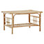 Interiors by Premier Elegant Rattan Rectangular Coffee Table With Glass Top, Versatile Cane Furniture, Sturdy Outdoor Table