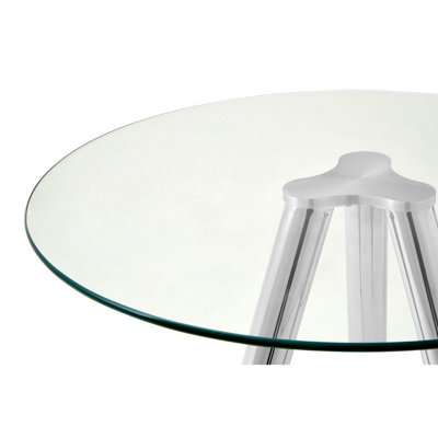 Interiors By Premier Elegant Round Bar Table, Tripod Base Circular Bar Table, Transparent Top Round High Table For Livingroom