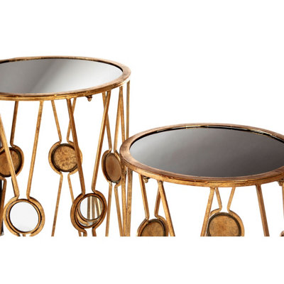 Interiors By Premier Elegant Set Of 2 Cross Design Rounded Tables, Versatile Side Tables By Couch For Indoor, Sleek Lounge Table