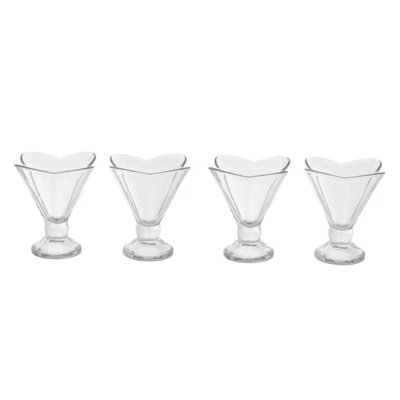 Interiors By Premier Elegant Set Of Four Flora Sundae Dishes, Durable Sundae Glasses For Desserts, Versatile Ice Cream Bowls