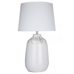 Interiors By Premier Elegant White Ceramic Table Lamp, Contemporary Bed Table Lmap, Easily Maintained Lamp for Livingroom Table