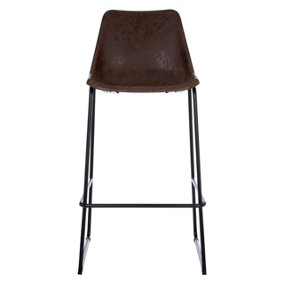 Interiors By Premier Elevated And Comfortable Mocha Bar Stool With Black Legs, Sleek Design Kitchen Stool, Contemporary Bar Stool