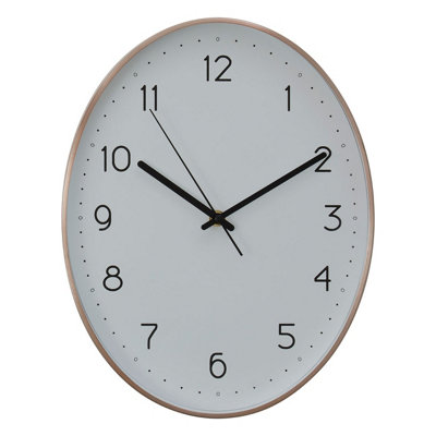 Interiors by Premier Elko Oval Wall Clock with Copper Finish DIY at B&Q