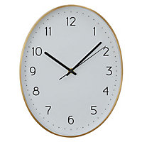 Interiors by Premier Elko Oval Wall Clock with Gold Finish