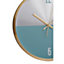 Interiors by Premier Elko Silver Gold and Blue Finish Wall Clock