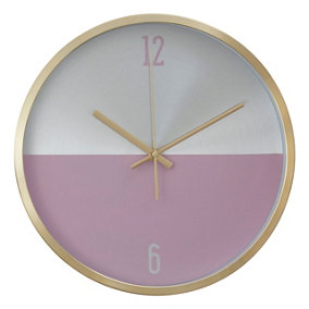 Interiors by Premier Elko Silver Gold and Pink Finish Wall Clock