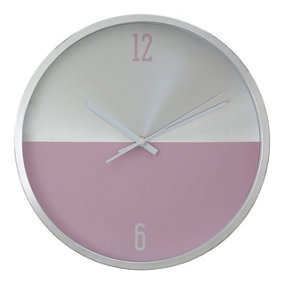 Interiors by Premier Elko Silver / Pink Finish Wall Clock