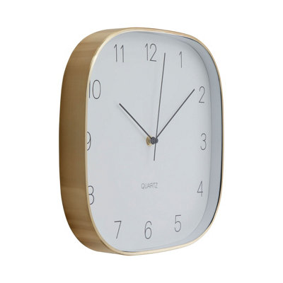 Interiors by Premier Elko Square Gold Finish Case Wall Clock