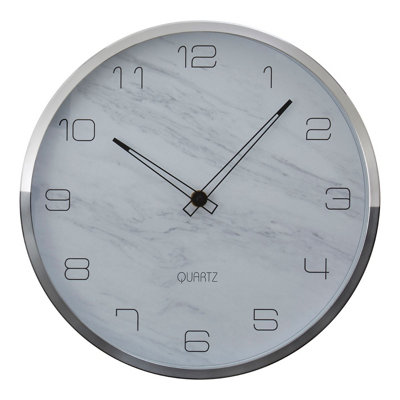 Interiors by Premier Elko Wall Clock with Silver And Grey Frame