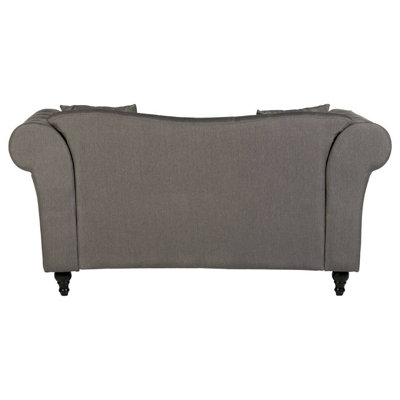 Interiors by Premier Fable 2 Seat Grey Chesterfield Sofa