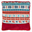 Interiors by Premier Fairisle Red Throw Cushion, Polyester Décor Cushion for Relaxing, Washable Cushion for Sofa, Bed, Chair
