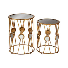 Interiors by Premier Faiza Set of 2 X-Design Rounded Tables