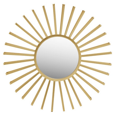 Interiors by Premier Farran Champagne Gold Sun Wall Mirror