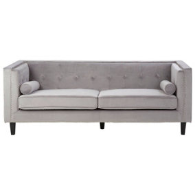 Interiors by Premier Felisa 3 Seat Grey Velvet Sofa